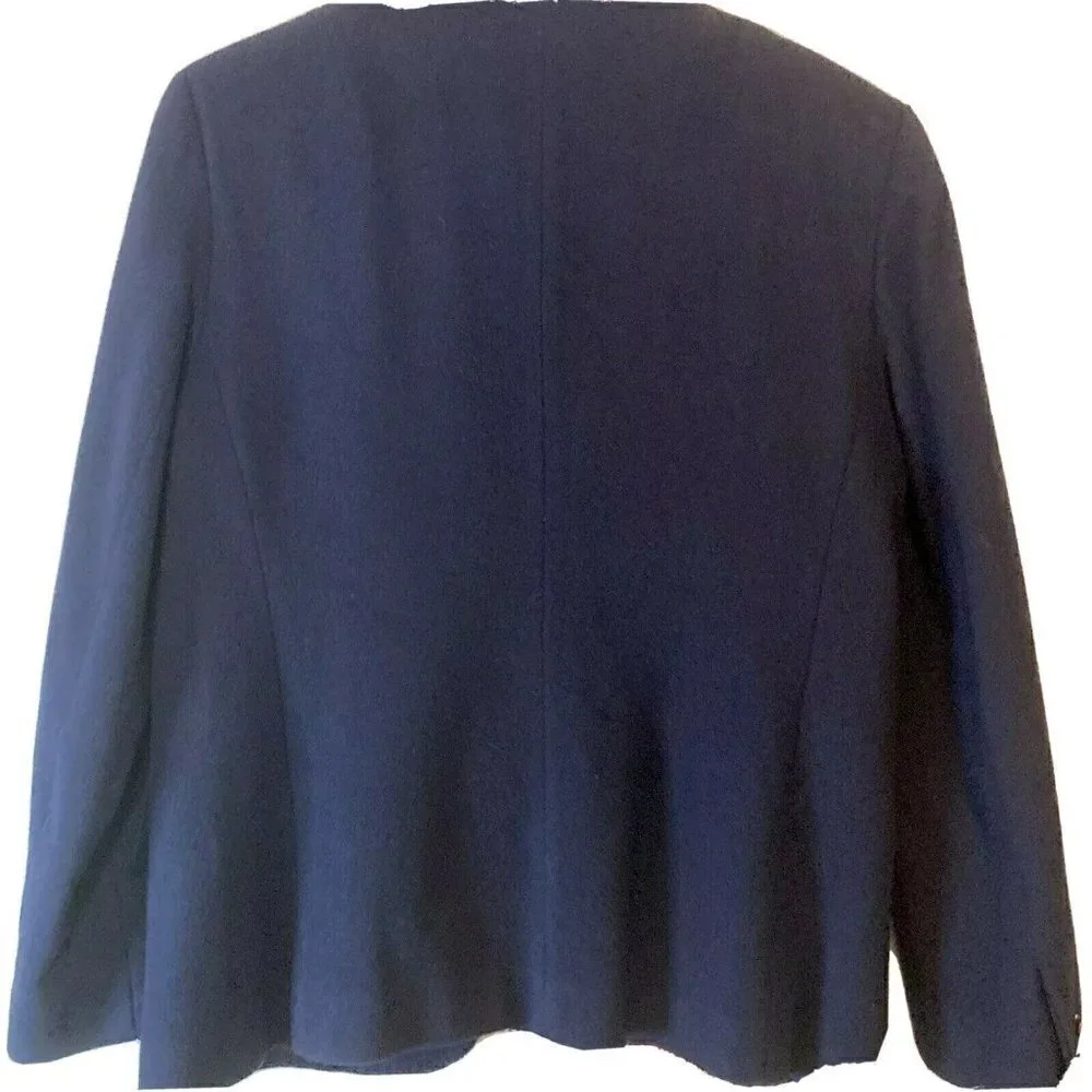 Vintage Nor’wester Made‎ in USA Navy Blue Wool Blend Blazer Jacket Size 15-16*